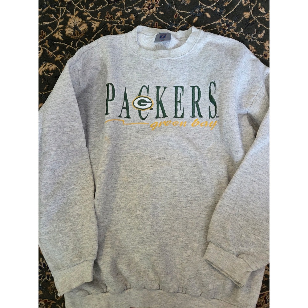 Vintage Logo 7 Packers Green Bay Sweatshirt Heavyweight Large NFL 1990's